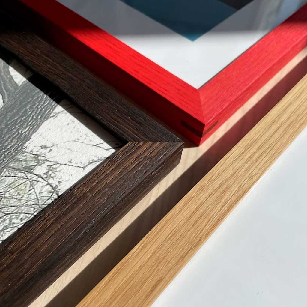 Snedkerramme mørk eg – 60x60 – Bred – Ægte glas – Olie/voksbehandlet – Håndlavet i Danmark