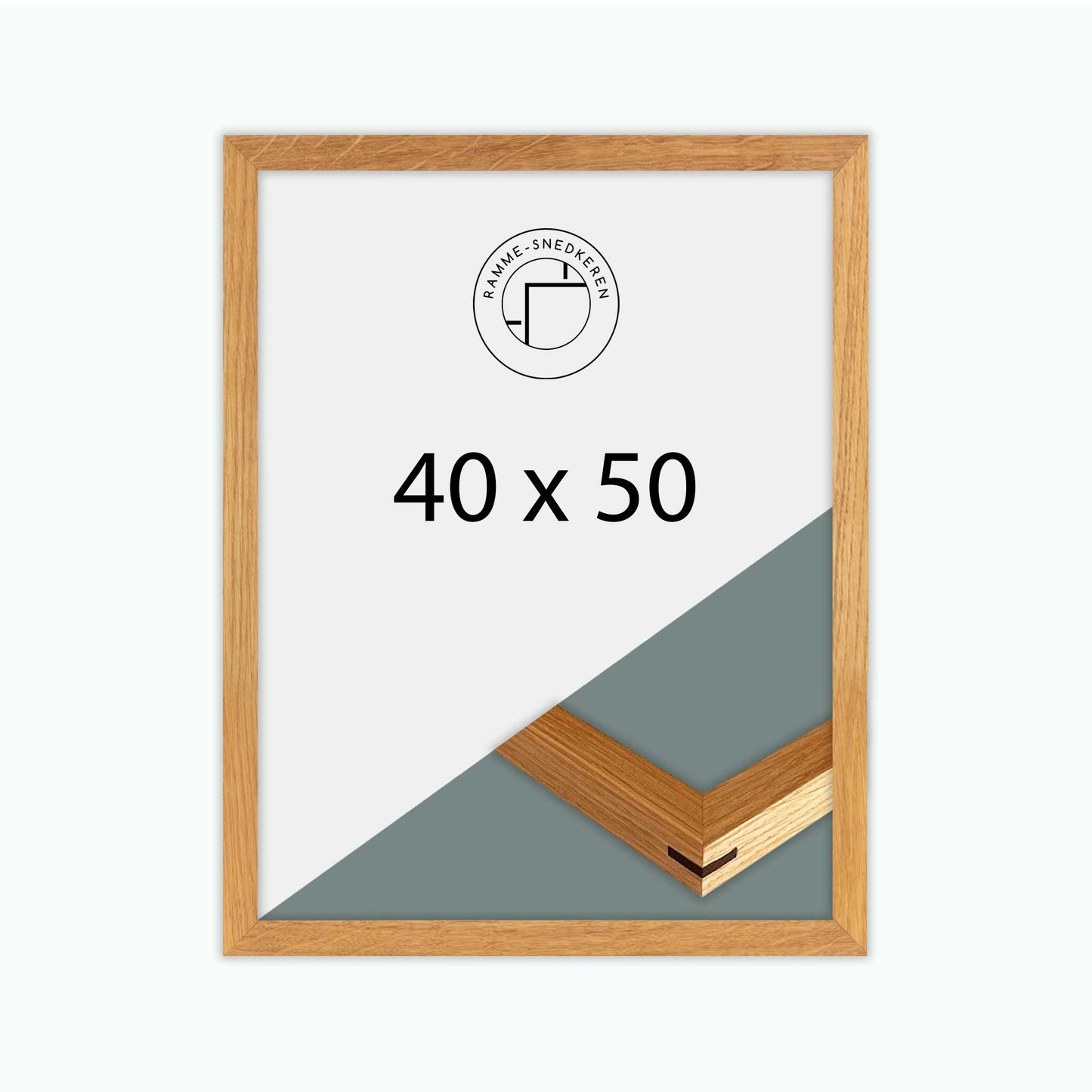 EGETRÆSRAMME MASSIV - 40x50 - SNEDKERSAMLING - ÆGTE GLAS - BRED (20MM)